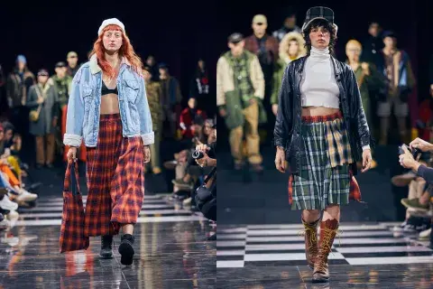 Sobre la pasarela se pudo ver a las y los modelos con un look bastante fuera de lo común Sobre la pasarela se pudo ver a las y los modelos con un look bastante fuera de lo común