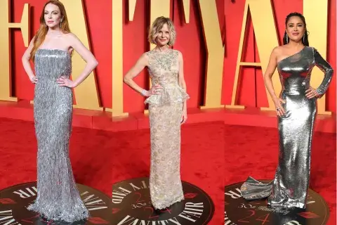 Meg Ryan, Lindsay Lohan y Salma Hayek se inclinaron por el plateado Meg Ryan, Lindsay Lohan y Salma Hayek se inclinaron por el plateado