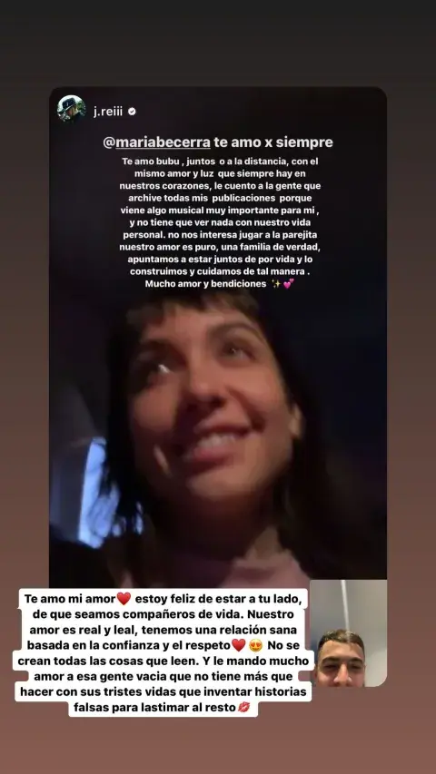 El descargo de María Becerra en Instagram. El descargo de María Becerra en Instagram.