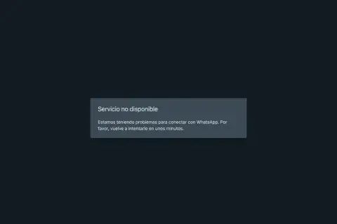 El mensaje de error que brinda WhatsApp al intentar usarlo. El mensaje de error que brinda WhatsApp al intentar usarlo.