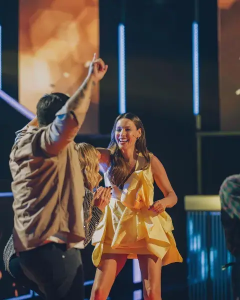 Pampita en Veo cómo cantas.