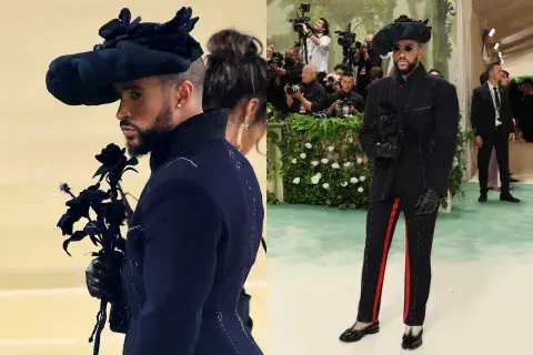 Bad Bunny llegó a la red carpet con un diseño de Maison Margiela Bad Bunny llegó a la red carpet con un diseño de Maison Margiela