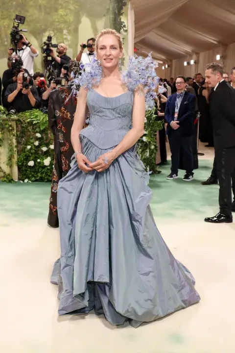 Uma Thurman en la Met Gala, el 6 de mayo de 2024. Uma Thurman en la Met Gala, el 6 de mayo de 2024.