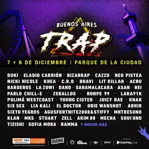 El line up del Buenos Aires Trap 2024. El line up del Buenos Aires Trap 2024.