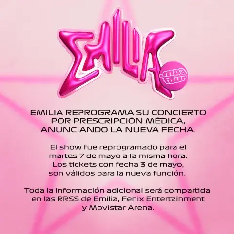 El comunicado oficial tras la suspensión del show de Emilia.