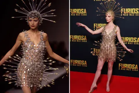 El vestido fue parte de la colección primavera-verano 1996 de Rabanne. El vestido fue parte de la colección primavera-verano 1996 de Rabanne.