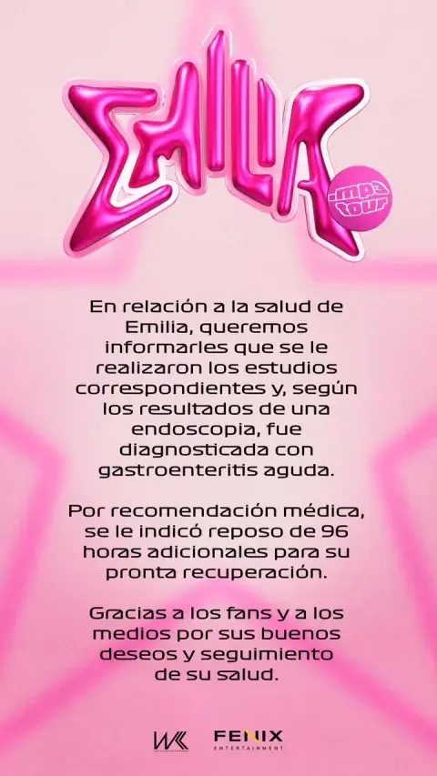El comunicado oficial confirmando el diagnístico de Emilia. El comunicado oficial confirmando el diagnístico de Emilia.