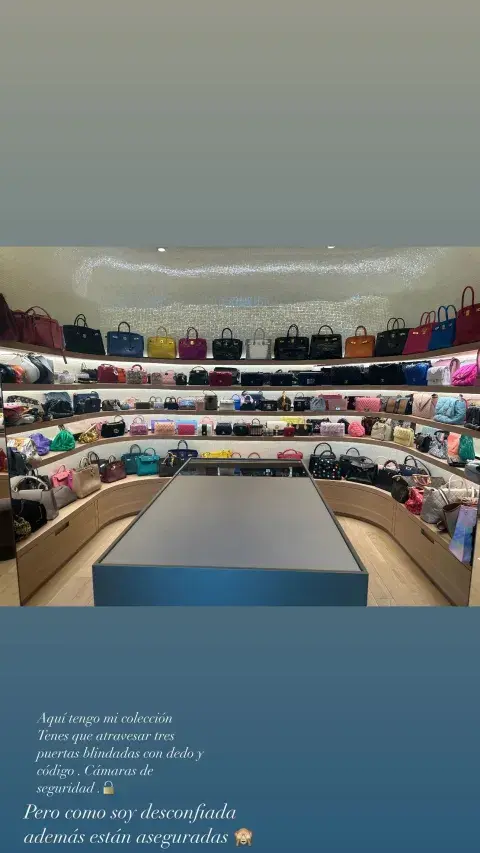 El cuarto de las carteras de Wanda Nara en Milán. El cuarto de las carteras de Wanda Nara en Milán.
