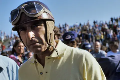 Juan Manuel Fangio en Estados Unidos, el 28 de marzo de 1976. Juan Manuel Fangio en Estados Unidos, el 28 de marzo de 1976.