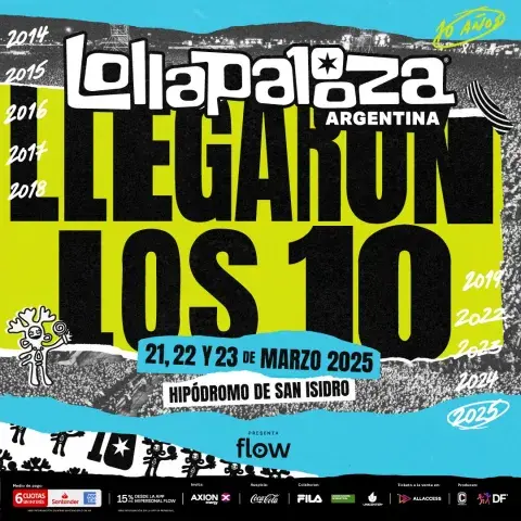 Flyer con la fecha del Lollapalooza Argentina 2025 Flyer con la fecha del Lollapalooza Argentina 2025