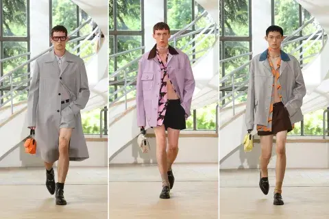 Los looks del desfile de Gucci: 100% sastrería veraniega y los shorts bien cortos para ellos. Los looks del desfile de Gucci: 100% sastrería veraniega y los shorts bien cortos para ellos.
