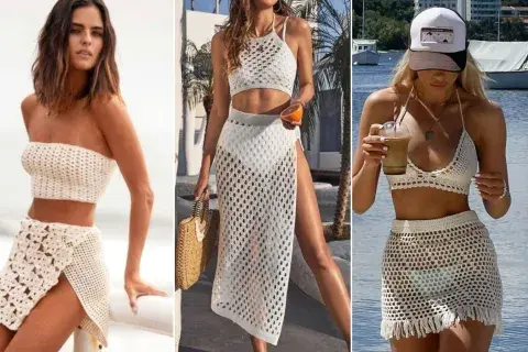En formatos cortos o largos, las polleras de crochet son un complemento ideal y canchero para los trajes de baño. En formatos cortos o largos, las polleras de crochet son un complemento ideal y canchero para los trajes de baño.