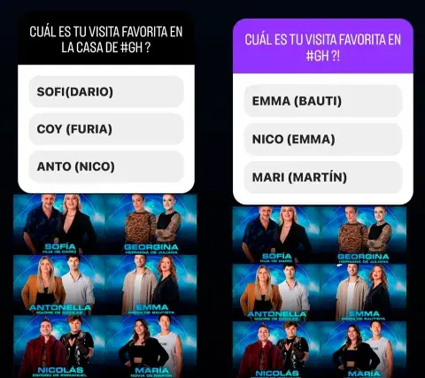 la encuesta de Santiago del Moro en Instagram. la encuesta de Santiago del Moro en Instagram.