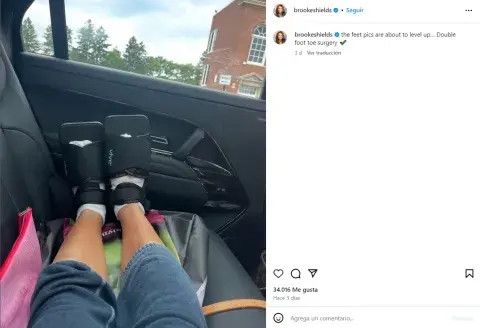 Brooke Shields anuncia su cirugía en Instagram. Brooke Shields anuncia su cirugía en Instagram.