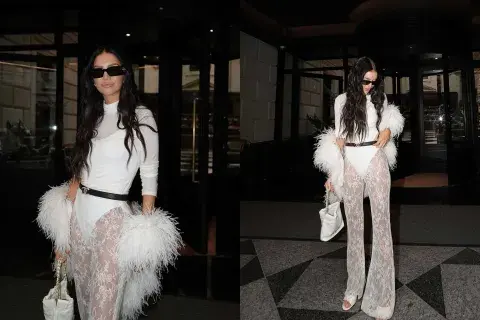 La menor de las Nara eligió un look total White compuesto por un body, una suerte de polera bien delicada que dejaba entrever la prenda de abajo y pantalones Oxford de encaje La menor de las Nara eligió un look total White compuesto por un body, una suerte de polera bien delicada que dejaba entrever la prenda de abajo y pantalones Oxford de encaje