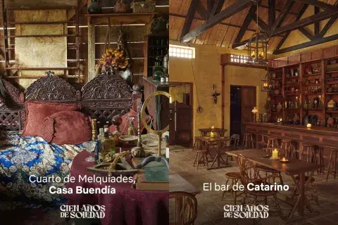 Para poder representar la historia la producción que estuvo involucrada en este producto tuvo que construir el Macondo Para poder representar la historia la producción que estuvo involucrada en este producto tuvo que construir el Macondo