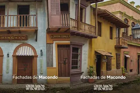 Para poder representar la historia la producción que estuvo involucrada en este producto tuvo que construir el Macondo Para poder representar la historia la producción que estuvo involucrada en este producto tuvo que construir el Macondo
