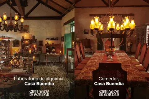 Para poder representar la historia la producción que estuvo involucrada en este producto tuvo que construir el Macondo Para poder representar la historia la producción que estuvo involucrada en este producto tuvo que construir el Macondo