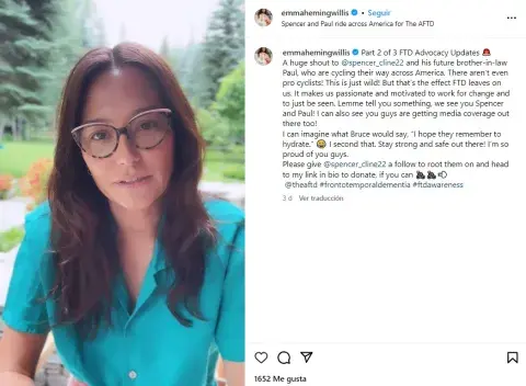 Captura del posteo de la esposa de Bruce Willis, Emma Heiming, en Instagram Captura del posteo de la esposa de Bruce Willis, Emma Heiming, en Instagram