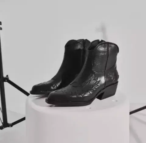 Bota texana de cuero caña baja Bota texana de cuero caña baja