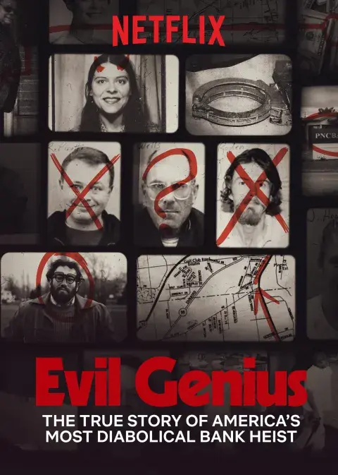 Póster de Evil Genius, serie de Netflix. Póster de Evil Genius, serie de Netflix.