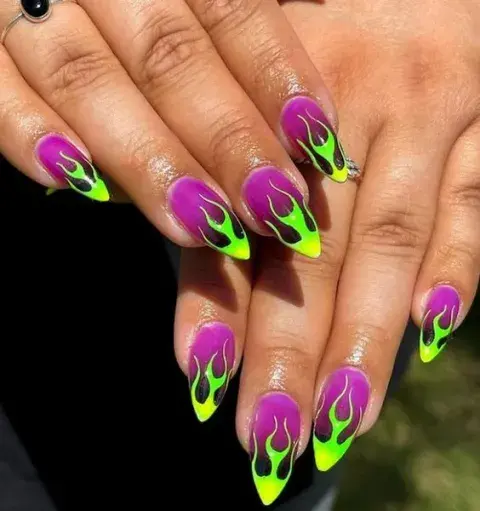 fire nail art fire nail art