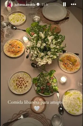 Juliana Awada compartió hummus en sus redes. Juliana Awada compartió hummus en sus redes.