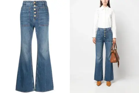 Jeans corte flare de Ulla Johnson. Jeans corte flare de Ulla Johnson.