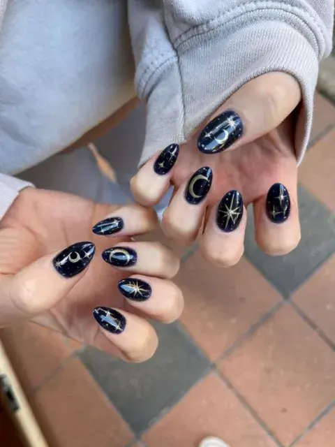 nailart azul con brillos nailart azul con brillos