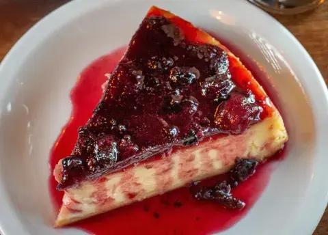 La versión del cheesecake en Santo Bar de Pizzas. La versión del cheesecake en Santo Bar de Pizzas.