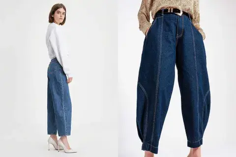 Aunque tienen un guiño a los jeans mom, la diferencia de los balloon radica en su forma “globo”, como su palabra en inglés lo indica Aunque tienen un guiño a los jeans mom, la diferencia de los balloon radica en su forma “globo”, como su palabra en inglés lo indica