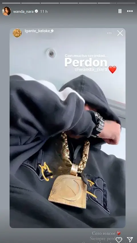 Wanda y L-Gante compartiendo mensajes en Instagram tras el nuevo Wandagate. Wanda y L-Gante compartiendo mensajes en Instagram tras el nuevo Wandagate.