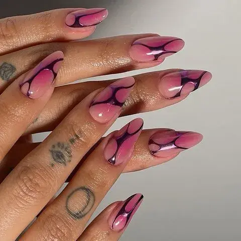 diseño de uñas en diferentes tonos de rosa diseño de uñas en diferentes tonos de rosa