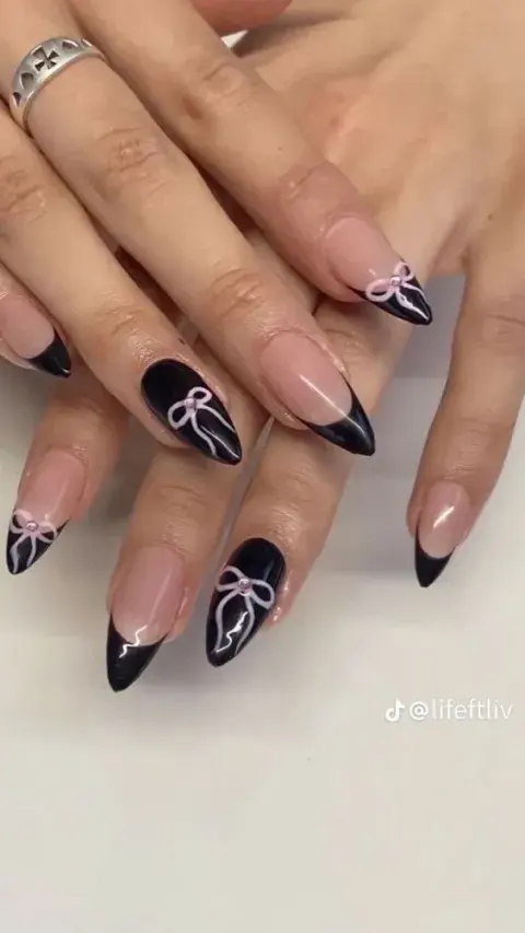 uñas rosas y negras uñas rosas y negras