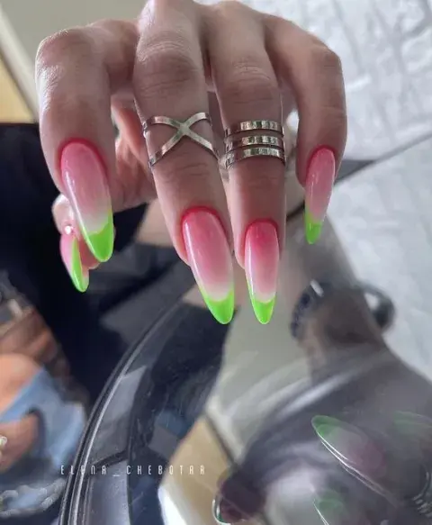uñas con diseño de sandía uñas con diseño de sandía