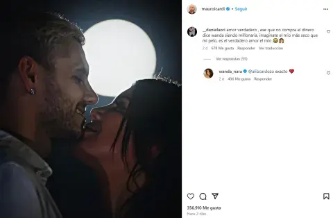 Wanda Nara responde en Instagram en el comentario de una seguidora de Icardi. Wanda Nara responde en Instagram en el comentario de una seguidora de Icardi.