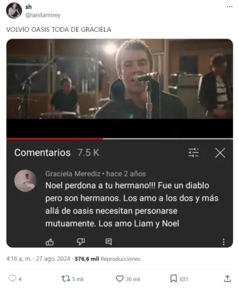 Meme por el regreso de Oasis en Twitter. Meme por el regreso de Oasis en Twitter.