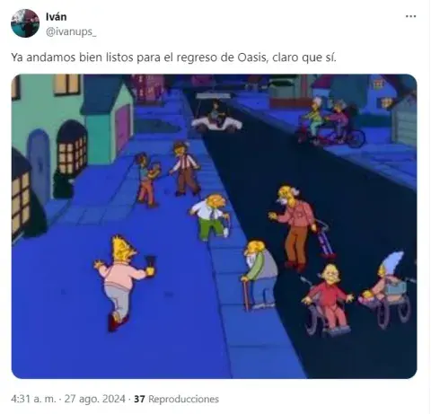 Los mejores memes y humoradas por el regreso de Oasis. Los mejores memes y humoradas por el regreso de Oasis.