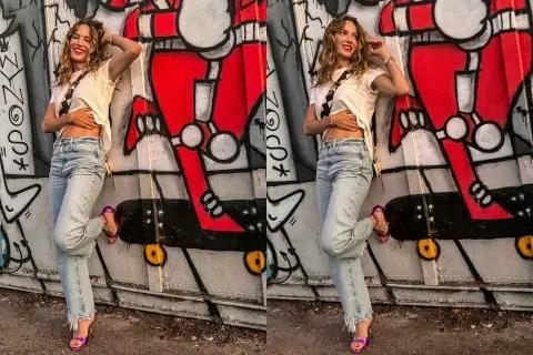 Con un look descontracturado, la actriz posó muy divertida y dejó en claro que si se trata de innovar y subirse a las últimas tendencias de moda, ella siempre está a la órden del día Con un look descontracturado, la actriz posó muy divertida y dejó en claro que si se trata de innovar y subirse a las últimas tendencias de moda, ella siempre está a la órden del día