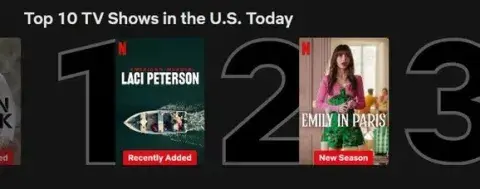 El Top 10 de Netflix liderado por la docuserie sobre Laci Peterson. El Top 10 de Netflix liderado por la docuserie sobre Laci Peterson.