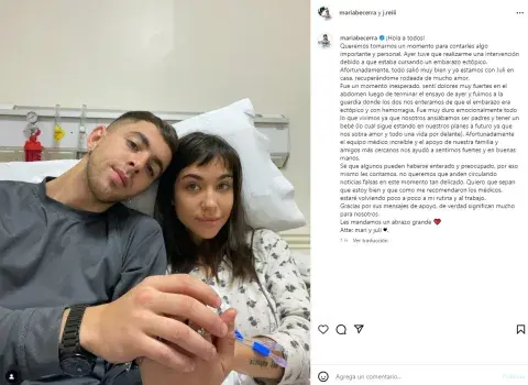 El posteo de María Becerra. El posteo de María Becerra.