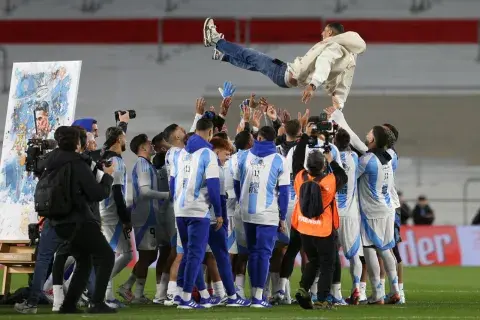 Foto de Ángel Di María en su homenaje tras retirarse de la Selección Argentina. Foto de Ángel Di María en su homenaje tras retirarse de la Selección Argentina.