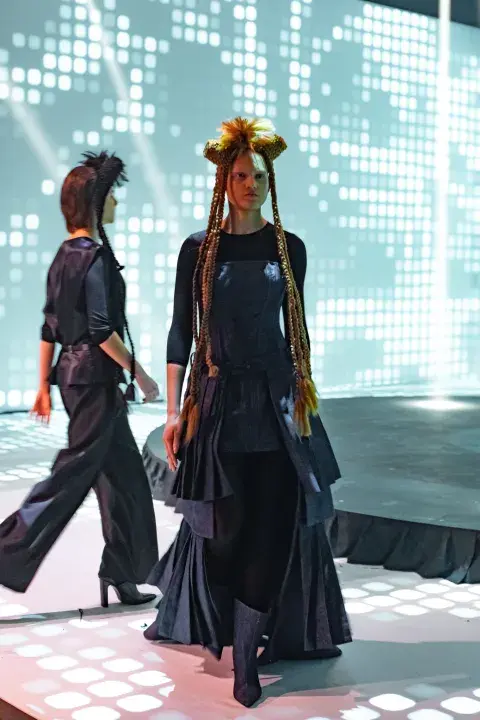 Modelos en Bafweek vestidas con looks full denim. Modelos en Bafweek vestidas con looks full denim.