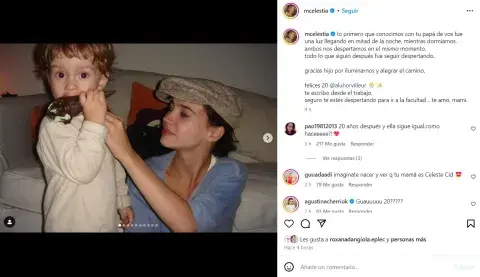 Celeste Cid junto a su hijo André