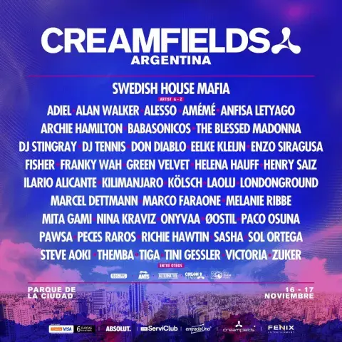 Banner de line up Creamfields Argentina 2024 Banner de line up Creamfields Argentina 2024