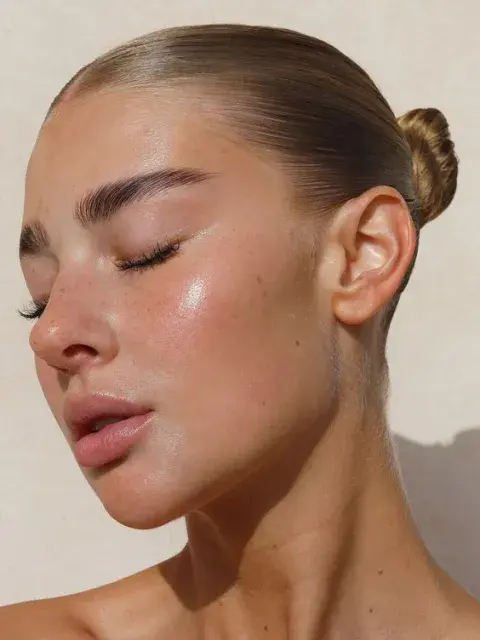 Foto de una modelo mujer con maquillaje clean. Foto de una modelo mujer con maquillaje clean.