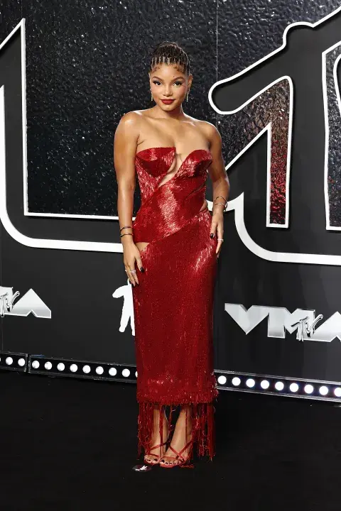 Halle Bailey en la alfombra roja de los MTV VMAs 2024. Halle Bailey en la alfombra roja de los MTV VMAs 2024.