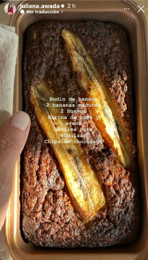 Budín de banana de Juliana Awada. Budín de banana de Juliana Awada.