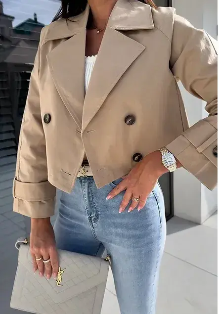 Trench coat cropped. Trench coat cropped.