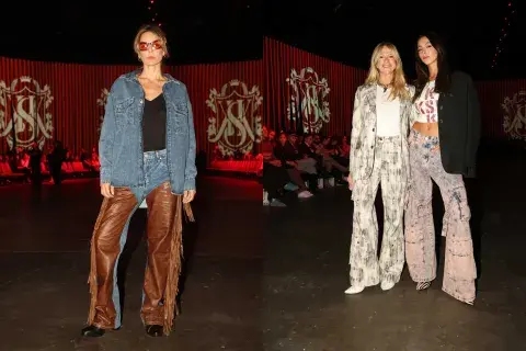 Julieta Cardinali con look cowboy y Claudia Fontán y su hija muy cancheras en el front row Julieta Cardinali con look cowboy y Claudia Fontán y su hija muy cancheras en el front row